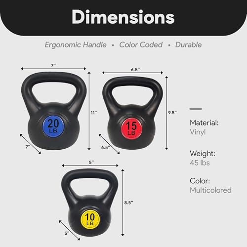 BalanceFrom Wide Grip Kettlebell Exercise Fitness Weight Set