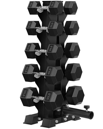 HANDBODE A-Frame Dumbbell Rack Heavy Duty Weight Stand for Dumbbells, Space-Saving Metal Storage Organizer, Sturdy Dumbbell Holder for Home Gym - style: 330 lb Set (20, 25, 30, 40, 50 lb) *2 & Rack