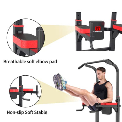 Power Tower Dip Station Workout equipment Pull up Bar for Home Gym Adjustable Height Strength Training Fitness Excercise Equipment,Load 450LBS