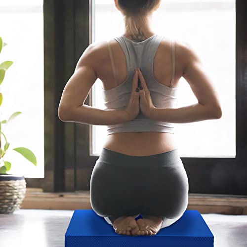 2 Pcs Foam Balance Pad Non Slip Stability Trainer Rectangle Board Exercise Pad Cushion for Women Men Dancing Balance Training Workouts Yoga Physical Therapy, Black and Dark Blue