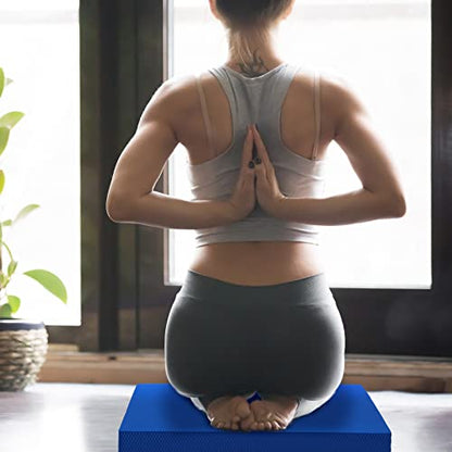 2 Pcs Foam Balance Pad Non Slip Stability Trainer Rectangle Board Exercise Pad Cushion for Women Men Dancing Balance Training Workouts Yoga Physical Therapy, Black and Dark Blue