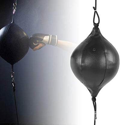 Double End Punching Ball, Punching Ball Inflatable Boxing PU Pear Muay Thai Punch Bag for Punching Exercise and Hand Eye Coordination Training