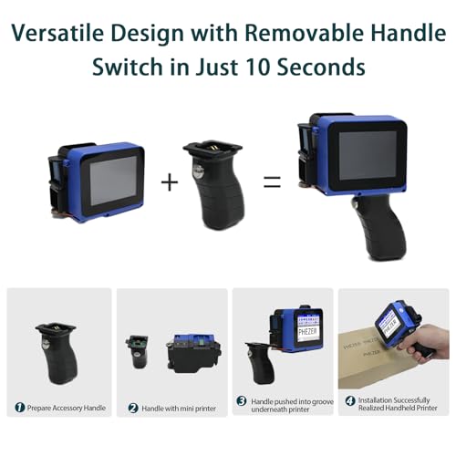 Phezer Mini Handheld Inkjet Printer PC11 for Flat and Curved Surface, with Touch Screen and Quick-Drying Ink Cartridge, Portable Pocket Marking Device for Label/Date/Barcode/Logo/Qrcode/Batch Number - color: PC11 Mini Printer