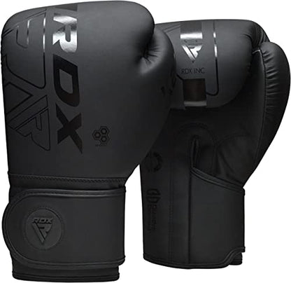 RDX Boxing Gloves, Pro Training Sparring, Maya Hide Leather, Muay Thai MMA Kickboxing, Men Women Adult, Heavy Punching Bag Focus Mitts Pads Workout, Ventilated Palm, Multi Layered, 8 10 12 14 16 18 Oz - color: BLACK, size: 12 OZ
