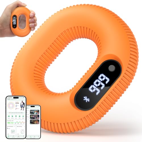 Smart Grip Strength Trainer with Bluetooth APP - Squeeze to Play Games & Scroll Video Hands-Free, Soft Silicone, Portable Hand Exercise for Strength, Stress Relief & Rehab