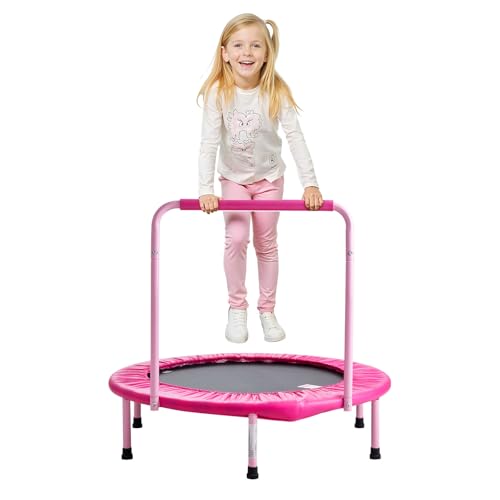 VEVOR 3FT Trampoline for Kids, 36" Trampolines Indoor/Outdoor Trampoline for Toddlers, Foldable Mini Baby Jump Toy with Foam Handle, Recreational Trampolines Birthday Gift for 3+ Years Kids