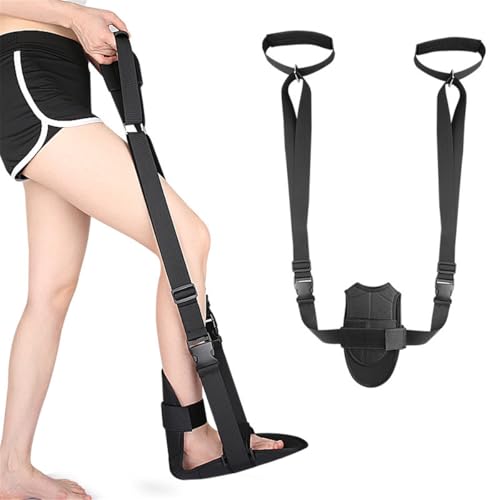 Foot and Calf Stretcher, Adjustable Stretch Band for Plantar Fasciitis Achilles Tendonitis Heel Spurs Foot Drop, Leg Stretching Band Hamstring Stretch Strap for Muscle Strength Flexibility Training