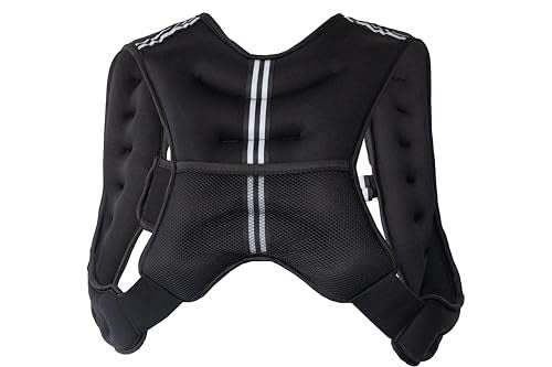 Roc Outdoors Weighted Vest W/ Rub-Free Technology for Woman and Men, 5lb/10lb/15lb/20lb/30lb Weight Vest with Reflective Stripe for Workout, Strength Training, Running, Walking, Fitness, Weight Training, Weight Loss, Weightlifting