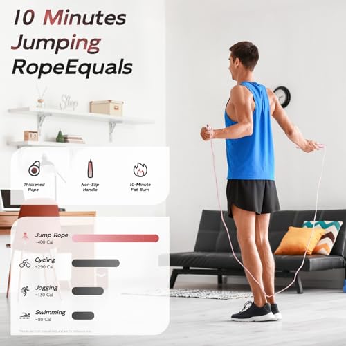 Jump Rope with silicone handle,Tangle-Free Jump Rope with Dual Bearing System,Ultra-Smooth for Fitness & Training - color: yellow