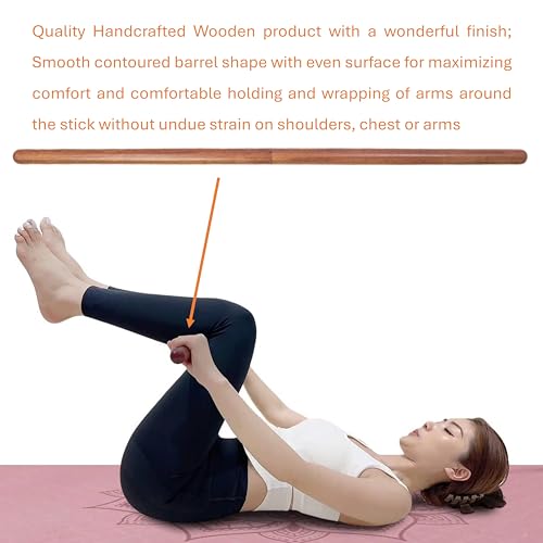 JETR™ StretchNHeal Collapsible Wooden Yoga Stick – Regular & XL | Posture Corrector, Mobility & Stretching Stick, Exercise & Workout Pole for Flexibility, Balance & Rehab