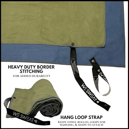 We Sweat's (2 Pack) Microfiber Towels Perfect for Travel, Gym Shower & Camping. Ultra Compact - Lightweight Shower Towels - Soft and Absorbent Silver Ion Odor-Free Absorbent Fiber - Quick Dry Towels