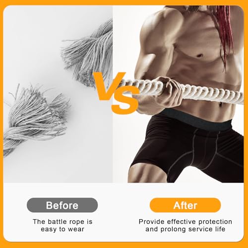 Battle Rope Anchor Strap Kit Accessories for Home Gym Outdoor Muscle Workout Equipment (1, Black&White)
