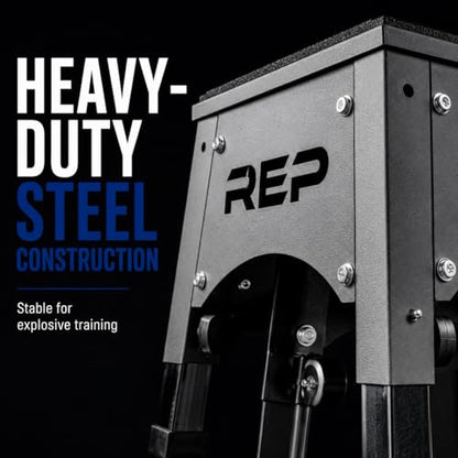 REP Adjustable Plyo Box | Metal Jump Platform | Home Gym Exercise Step | Plyometric Training Equipment | Fitness Workout Bench | Assembled Steel Jumping Boxes | Adjustable Height Workout Tool