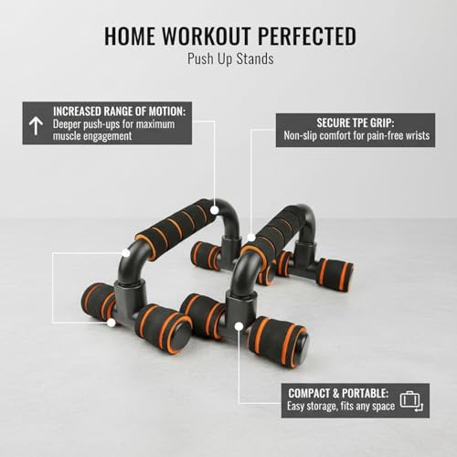 Push Up Stands for Home Workout, TPE Handles Increase Range of Motion, Compact Strength Training Equipment for Chest and Triceps (1 PC)