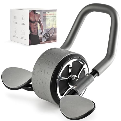 Ab Roller Wheel with Elbow Support and Kneeling Mat Automatic Rebound Abdominal Wheel Abs Abs workout equipment for Home and Gym Exercise Roller for Core Workout