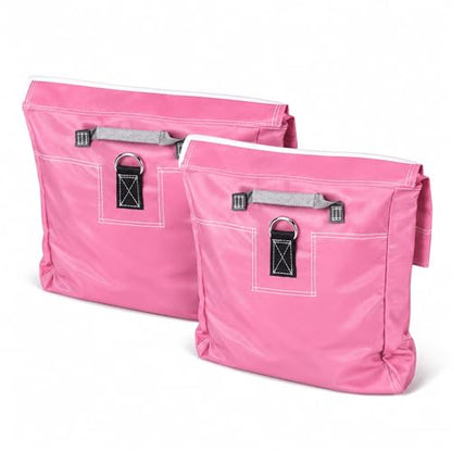 Extra Durable Strong Vinyl Sand Bag | PVC | 21" x 21" | Used to Support and Anchor Inflatables, Bounce Houses, Water Slides, Tents, and More | Holds Up to 50 Pounds - color: Pink