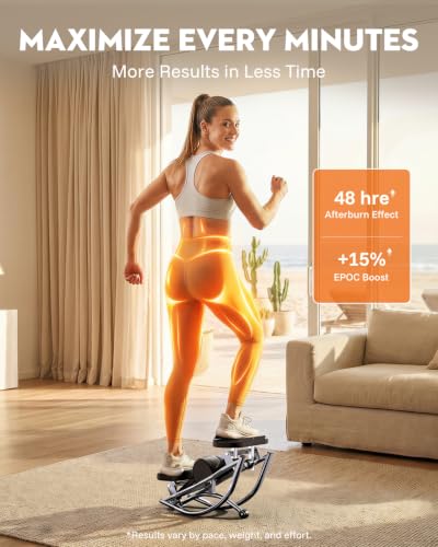 Low-Impact Rocking Stepper with Digital Display for Home Exercise