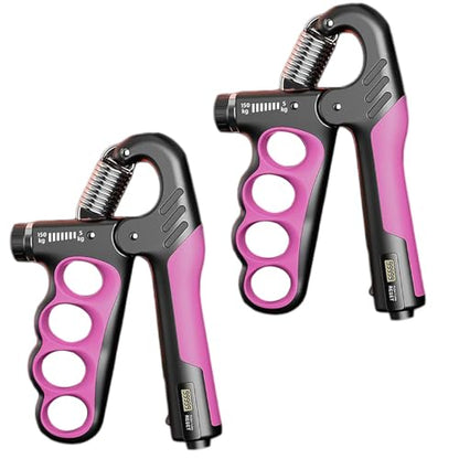 2PCS Grip Strength Trainer, 11-220LBs Adjustable Hand Gripper Strengthener with Automatic Counter, Hand Wrist Forearm Exerciser for Athletes, Musicians, Injury Recovery & Physical Therapy