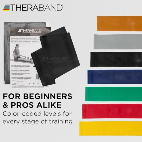 THERABAND Professional Resistance Band 6 Ft, Special Heavy Black Level 6, Latex Exercise Band for Physical Therapy, Strength Training, Pilates & Home Workouts