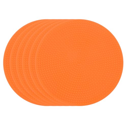 Spot Markers 4 Inch, 6 Pcs Non-Slip Floor Dots Agility Markers Flat Field Cones Poly Dots for Gym PE Speed Training Dance Soccer Basketball Sports, Orange