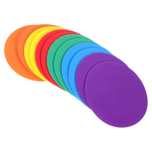 TOYANDONA 12pcs Soccer Training Markers Flat Disc Set 4-inch Non-Skid Ground Markers Multi-Color for Agility Drills Football Practice and Sports Training