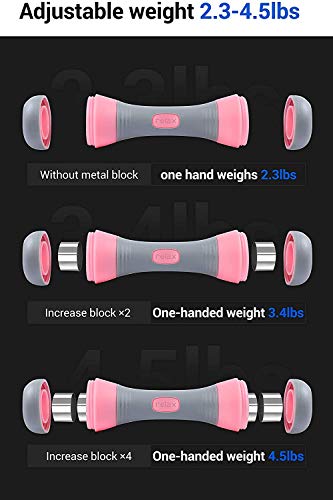 Nice C Adjustable Dumbbells Weights, Neoprene All-in-1 Options, Non-Slip, All-Purpose, Home, Gym, Office
