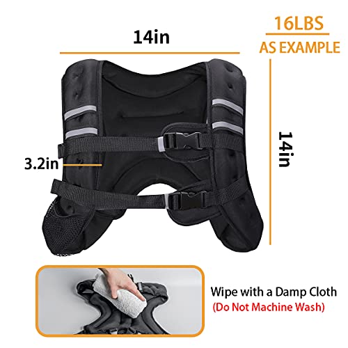 Weighted Vest for Men Workout，Strength Training Weight Vest for Men and Women, Workout Equipment for Training,Running,Jogging,etc - 8lbs,12lbs,16lbs,20lbs,25lbs,30lbs - size: 20LBS (9.1KG)