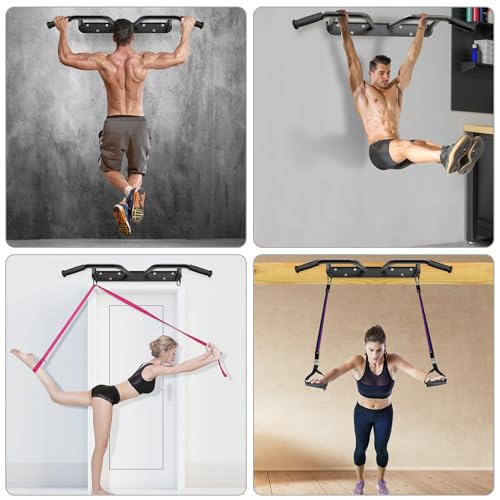 SELEWARE Heavy Duty Welded Pull Up Bar Wall/Joist/Ceiling Mount Chin Up Bar - color: C1: Black Wall Mount Pull Up Bar