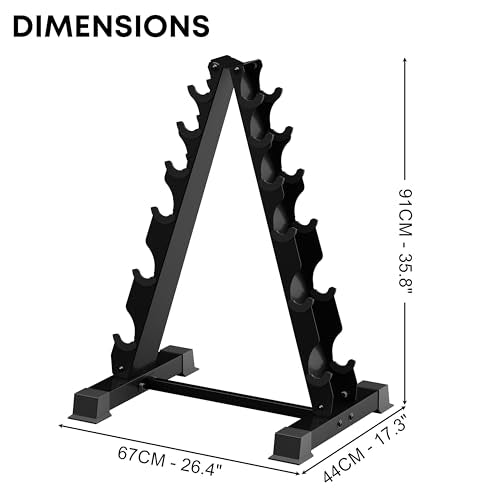 Dumbbell Rack Stand, Heavy Duty A-Frame Dumbbell Storage Rack, 5 tier Steel Dumbbell Holder for Home Gym Space Saver 200 LBS Capacity