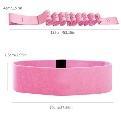 Glute Bands and Stretch Strap Set, Booty Band with 11 Loop Stretch Band for Women, Pilates, Yoga, Leg and Glute Workout, Flexibility Training and Home Exercise