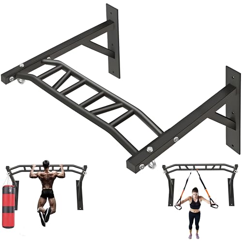 Upgrade Pull Up Bar Wall Mounted,Heavy Duty Multi Grip Chin Up Bar for Strength Training, 600 lbs Capacity, Durable Steel Construction, Perfect for Home and Garage Workouts - color: Multi-Grip