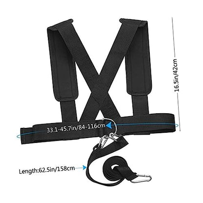 Kisangel 2pcs Resistance Sled Harness Weight Bearing Shoulder Straps Training Belt for Fitness Workout Running Exercise with Portable Design and Safety Features