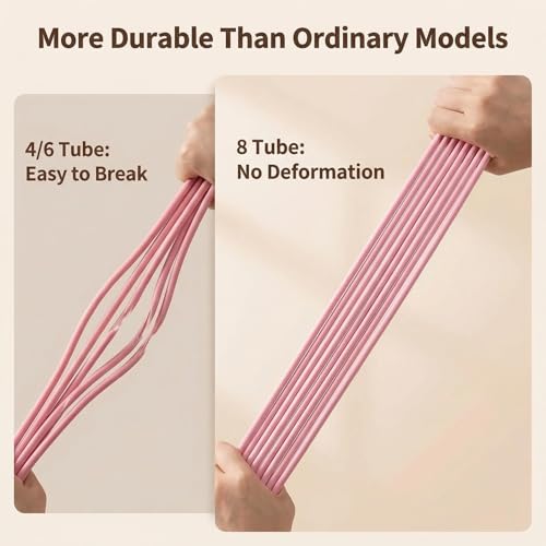 Handles for Elastic Resistance Tube Multifunction Fitness Training Pull Exercise Bands Abdomen/Waist/Arm/Leg Device Foot Handle, with Pedal Rope Fashion Tension Stretching 8 Puller Band Pedal(Pink)