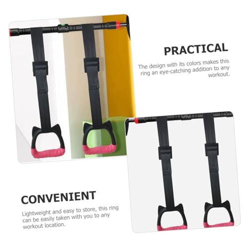 Toddmomy 1pcs Gymnastics Rings Set for Kids，Professional Indoor Gym Pull up Rings with Adjustable Straps Kids Playground Home Exercise Gym Rings