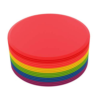 Poly Spot Markers - Non-Slip Rubber Agility Dots - Perfect for Sports (e.g. Soccer, Basketball) and Gym Training, Dance Class, PHYS Ed (PE) Equipment and Classroom Org (Set of 18)