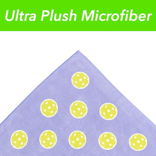 Pickleball Towel – Microfiber Sports Towel with Pickleball Pattern – Quick-Dry Sweat Towel for Pickleball Players, Accessories & Gifts (Periwinkle Pickleball Balls) - color: Periwinkle Pickleball Balls