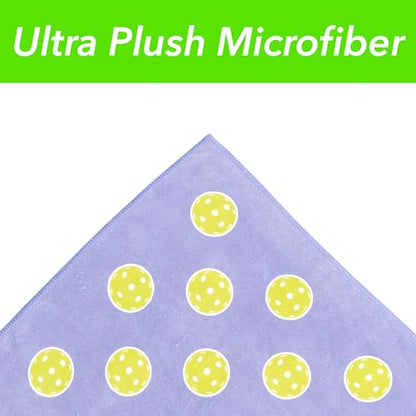 Pickleball Towel – Microfiber Sports Towel with Pickleball Pattern – Quick-Dry Sweat Towel for Pickleball Players, Accessories & Gifts (Periwinkle Pickleball Balls) - color: Periwinkle Pickleball Balls
