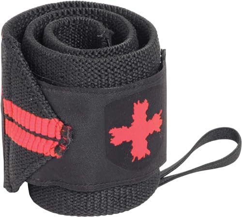Harbinger Red Line 18-Inch Weightlifting Wrist Wraps for Men and Women (Pair) - color: Red