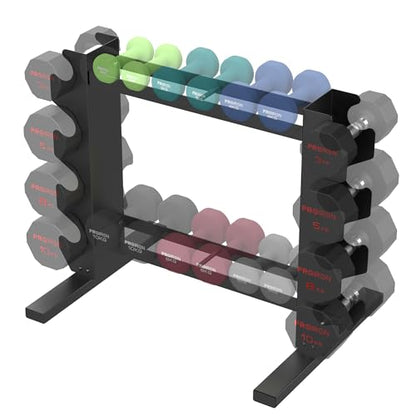 PROIRON Super Stable 4-Tier Dumbbell Rack, One Entire Piece of Steel Weight Rack for Home Gym, Heavy Duty 450LB Storage Holder, Compact Weight Rack (Dumbbell Rack Stand Only)