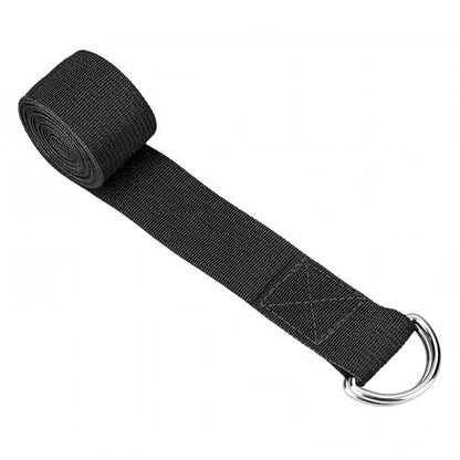 Stretching Strap Yoga Strap with Loops Stretch Straps for Physical Therapy Non Elastic Exercise Strap for Pilates Dance and Gymnastics - color: Black