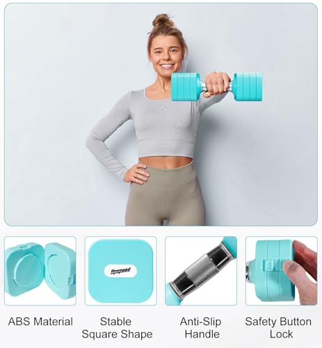 Adjustable Dumbbell Set for Women Men 7.5LB/10LB/15LB/20LB/25LB Each - color: Blue, style: 10LB Each [20 LBS Total]