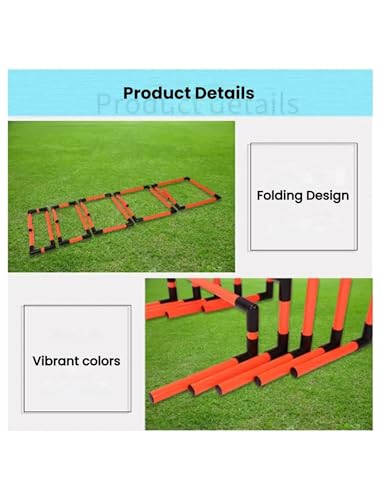 Height Adjustable Hurdles, Portable Adjustable Football Hurdles for Agility Training, Set of 5 Detachable Practice Hurdles for Track and Field, Yellow - color: Yellow