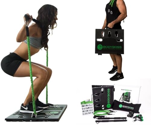 Home Gym 2.0 - Full Portable Gym Home Workout Package, Includes 1 Set of Resistance Bands (2) - Collapsible Resistance Bar, 2 Handles + More - Full Body Workouts for Home, Travel or Outside