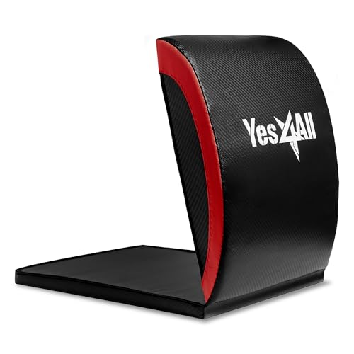 Yes4All Abdominal Exercise Pads, Foldable Ab Workout Equipment for Home Gym Core Training & Back Stretching, Sit Up Mat for Floor Exercises - color: B4. Red, style: Ab Exercise Mat Tailbone
