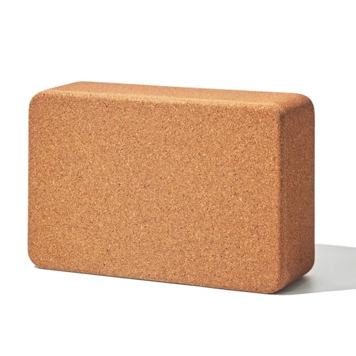 Cork Yoga Block, 9" x 6" x 3" Yoga Brick Cork Blocks Non-Slip for Women & Men Lightweight Yoga Accessories for Yoga, Pilates & Stretching