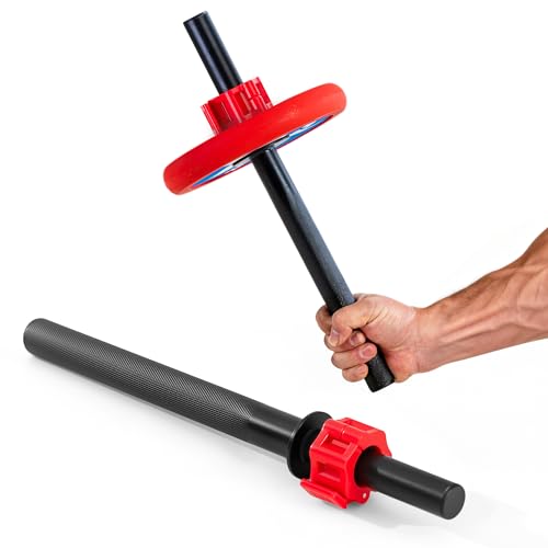 Wrist Strength Stick 1&2in Olympic Plate Forearm Strengthener, Wrist Strengthener with Upgraded Steel Tube and Long Comfortable Knurled Grip, Wrist Exerciser for Wrist Curls,Supination & Pronation - color: Black1in