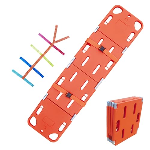 Foldable Spine Board Stretcher for Water, 350 lbs Capaci, Lightweight Backboard with Spider Str, Portable Patient Transport Solut, 4folds - color: 4folds