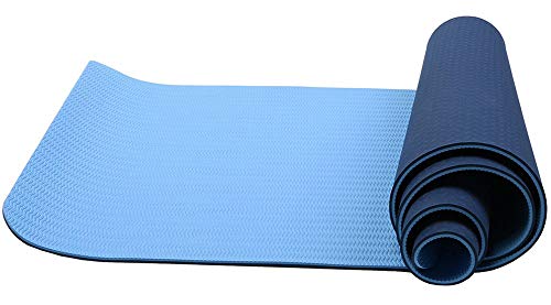 Attraction Design Yoga Mat Non Slip Exercise Mat Extra Thick Workout Mat for Yoga, Eco Friendly Exercise Yoga Mat High Density Fitness Pilates Mat with Carrying Strap, 72"x 24"x 6mm - color: Sky Blue