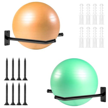 2-Pack Medicine Ball Racks, Wall Mount Holders for Exercise and Yoga Balls