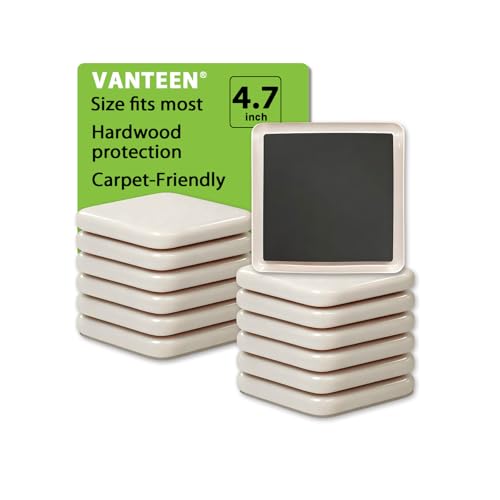 12 Pack Furniture Sliders for Carpet Hardwood Tile Heavy Moving, 4.7 Inch Movers Pads Protectors Large Gliders for Sofa Couch Bed Cabinet (Beige, 4.7") - size: 4.7"